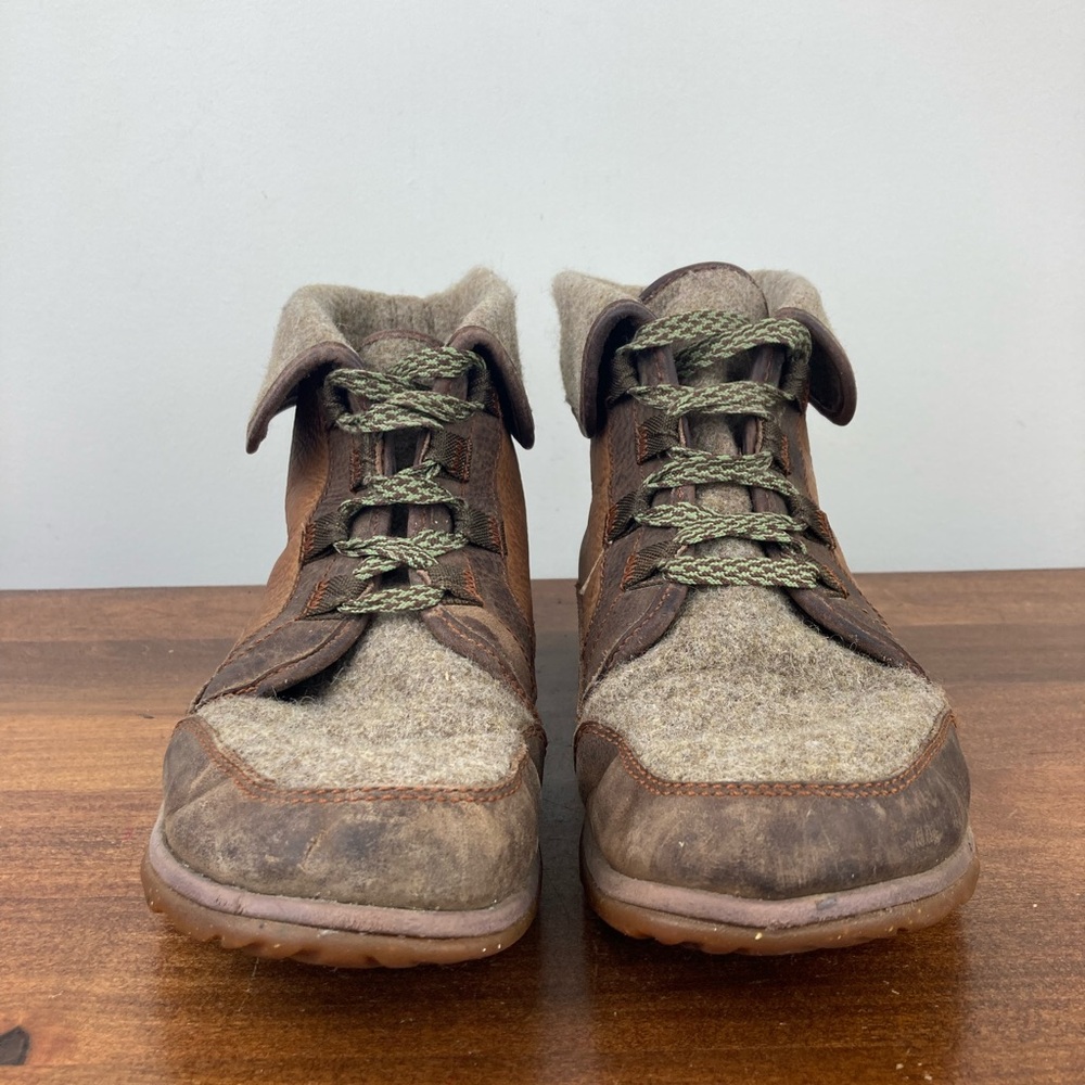 Chaco Barbary Boots Pinecone Leather Casual Lace Up Ankle Hiking Wool Women’s 7. - Picture 4 of 14